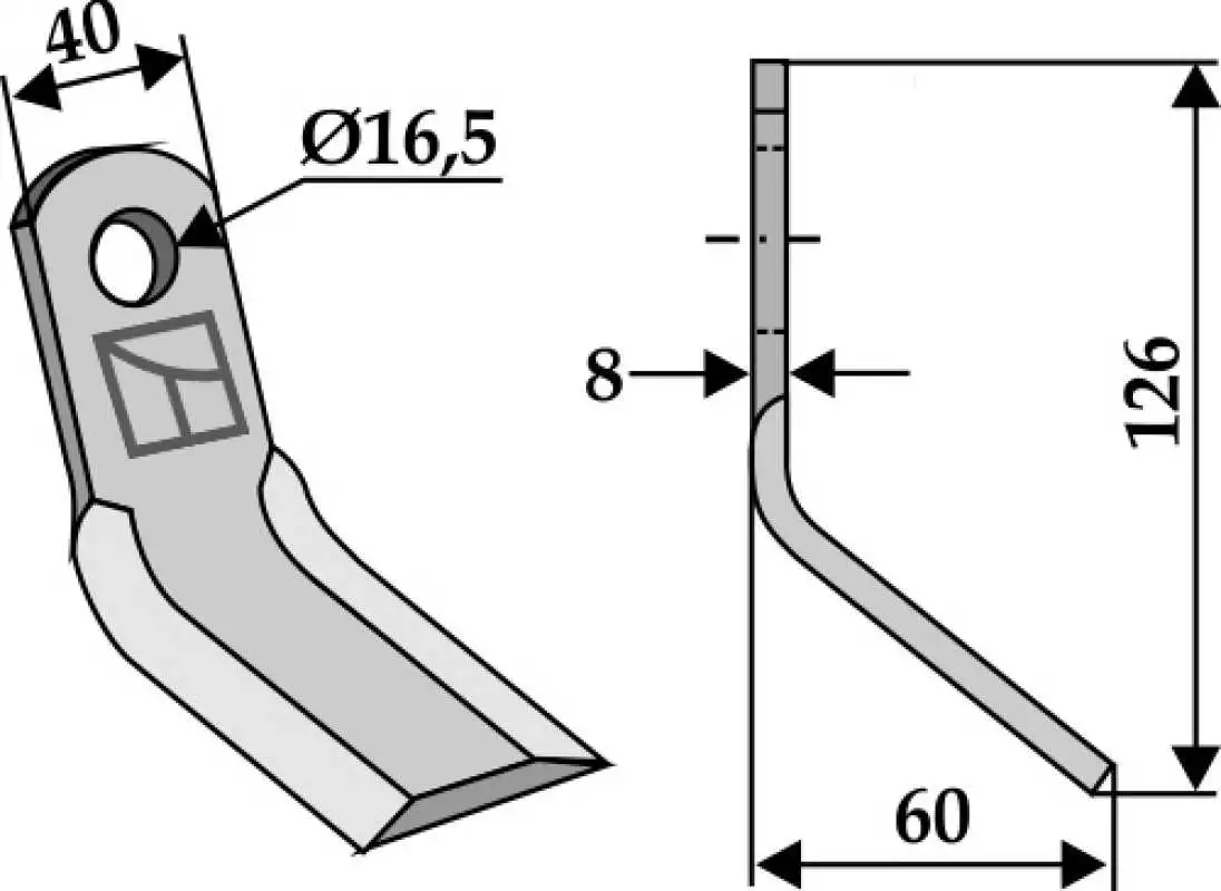 Y-Messer 126x40mm